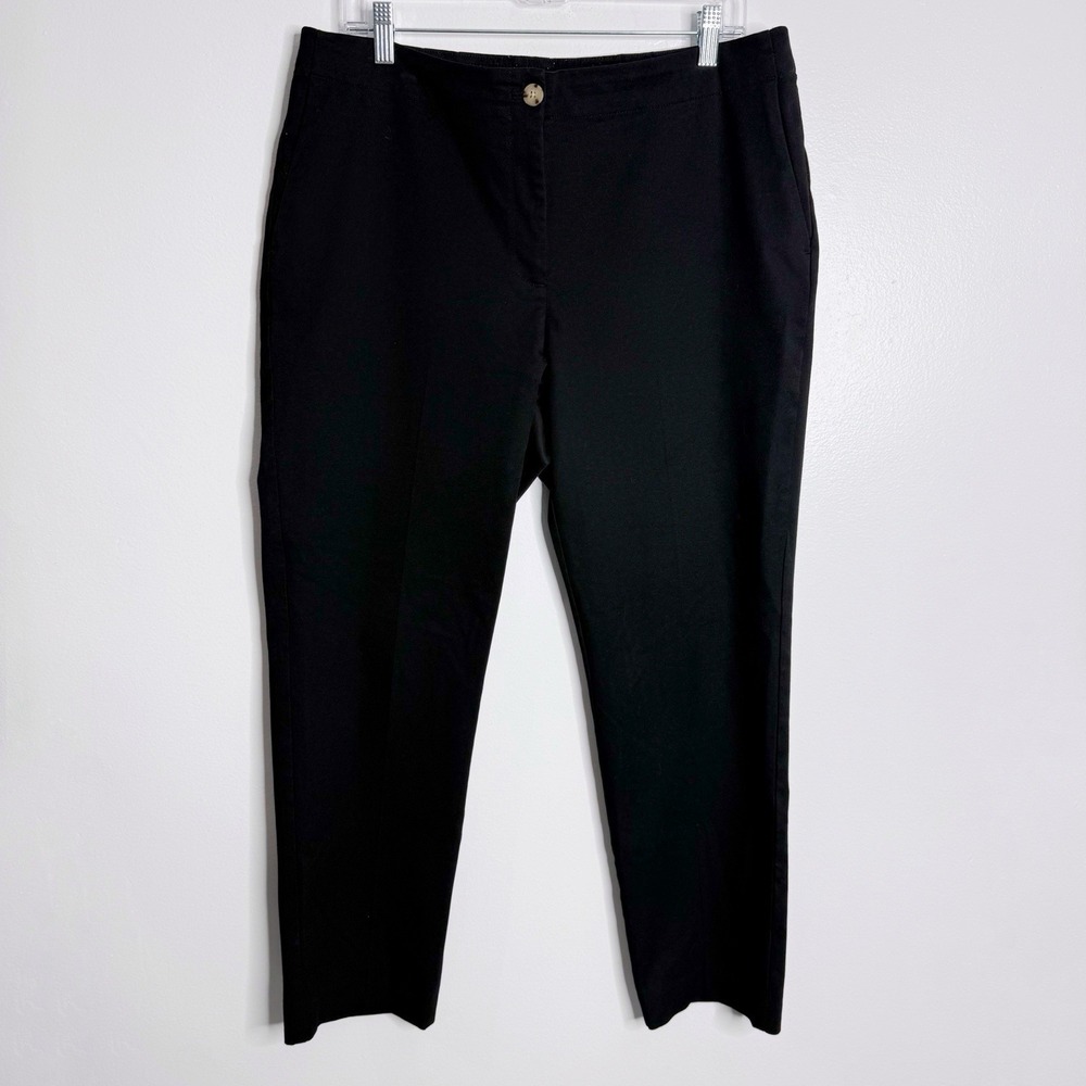 J. Jill Black Casual Pants Straight Ankle Size‎ 12 Workwear Casual Minimalist